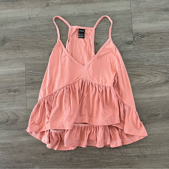 Shein Boho Ruffle Hem Solid Cami Top - Picture 5 of 7